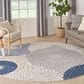 Nourison Aloha ALH29 7"10" Round Blue and Grey Indoor/Outdoor Area Rug, , large