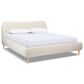 Jennifer Taylor Home Roman King Platform Bed with Oatmeal Light Beige Upholstered in Natural Whitewashed, , large