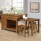 Pacific Landing Mayfair 3-Piece Kitchen Island with Extension Table in Dark Oak, , large