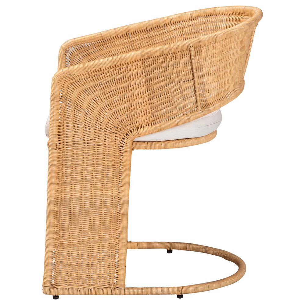Baxton Studio Palm Arm Chair in Light Honey, , large