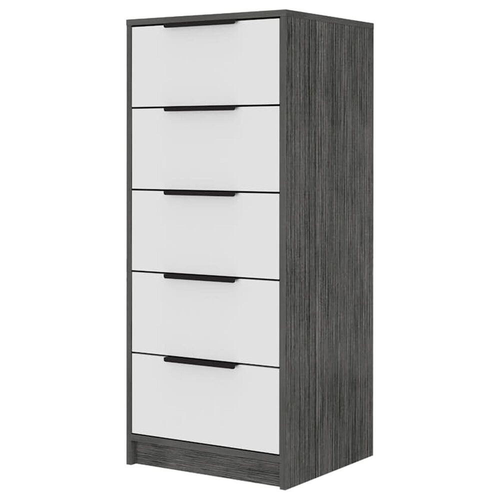 RST Brands Lindon 5 Drawer Tall Dresser in Smokey Oak and White, , large