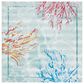 Safavieh Barbados Tropical Coral 6"6" Square Teal and White Indoor/Outdoor Area Rug, , large