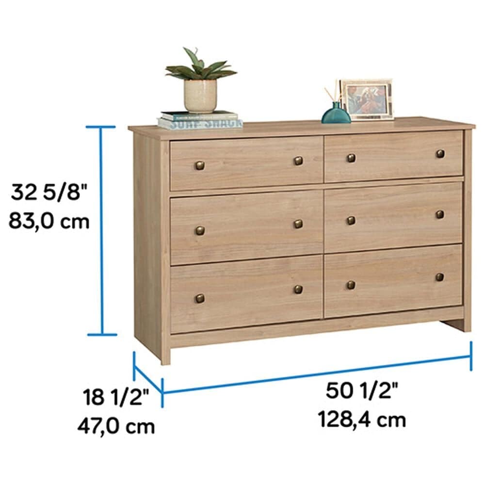 Sauder River Ranch 6-Drawer Dresser in Harvest Walnut, , large