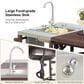HOMLUX 75.4" Outdoor Kitchen Island with Sink, Solid Wood Outdoor Grill Cart for XL Green Egg Grills, Rolling Outdoor Bar Cart with Stainless Steel Top, for Pizza Prep & BBQ, Brown, , large