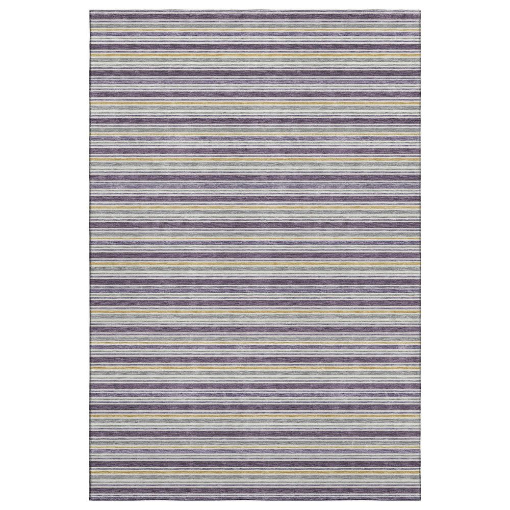 Dalyn Rug Company Soft Essentials Striped Plum 10" x 14" Indoor/Outdoor Area Rug, , large