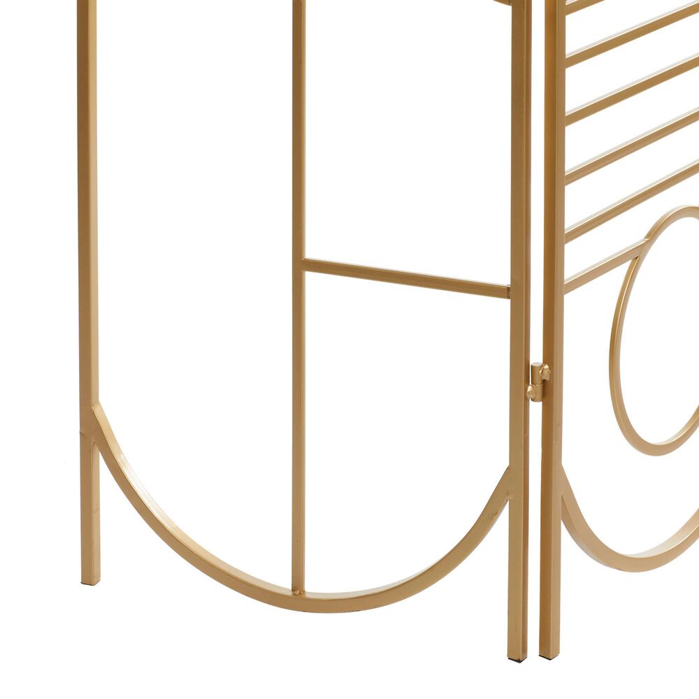 Maple and Jade Room Divider Screen in Matte Gold, , large