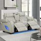 Titanic Furniture All Star Power Reclining Loveseat with Power Headrest in Gray, , large