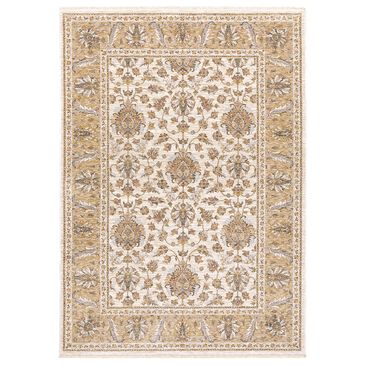 Oriental Weavers Maharaja Dakota 5091W 2"3" x 7"6" Ivory and Gold Scatter Rug, , large