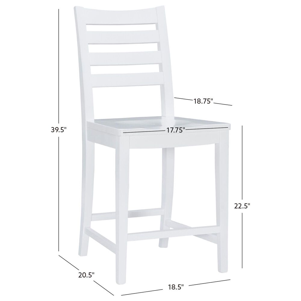 Linon Home Decor Flynn 22" Counter Stool in White, , large