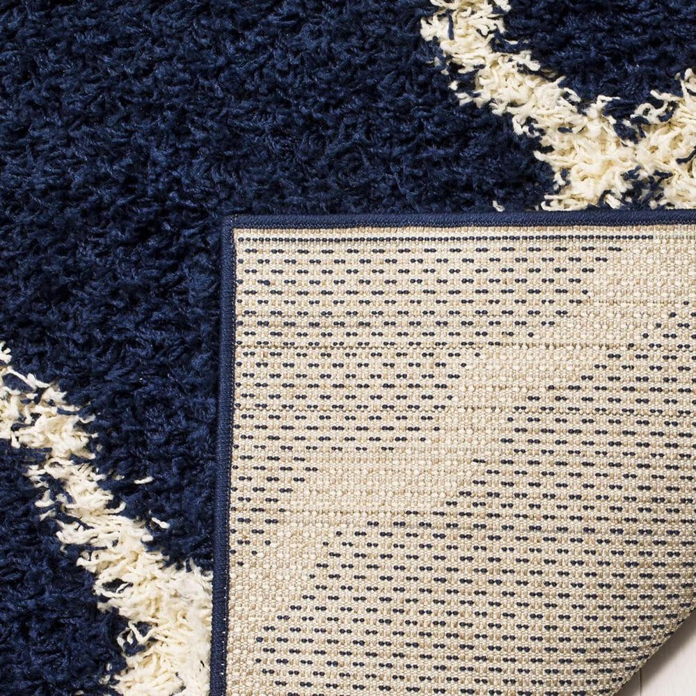 Safavieh Dallas Shag SGD257N-4 4&#39; x 6&#39; Navy/Ivory Area Rug, , large