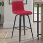 Armen Living Vienna Swivel Bar Height Stool with Red Upholstery in Black Brushed, , large