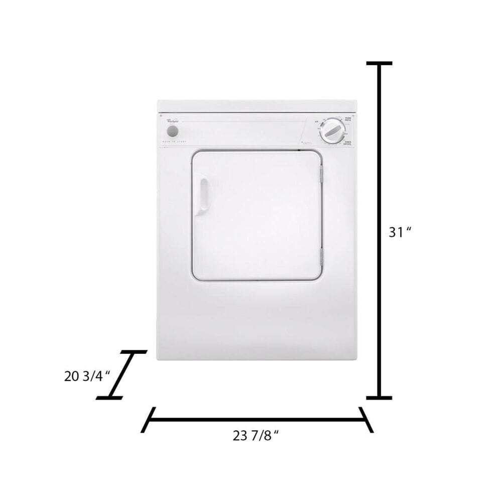 Whirlpool 3.4 Cu. Ft. Electric Dryer with AccuDry System, , large