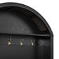 HOMLUX Farmhouse Fabric Arched Top Hall Tree with 5 Metal Hooks and Adjustable Shelves in Black, , large