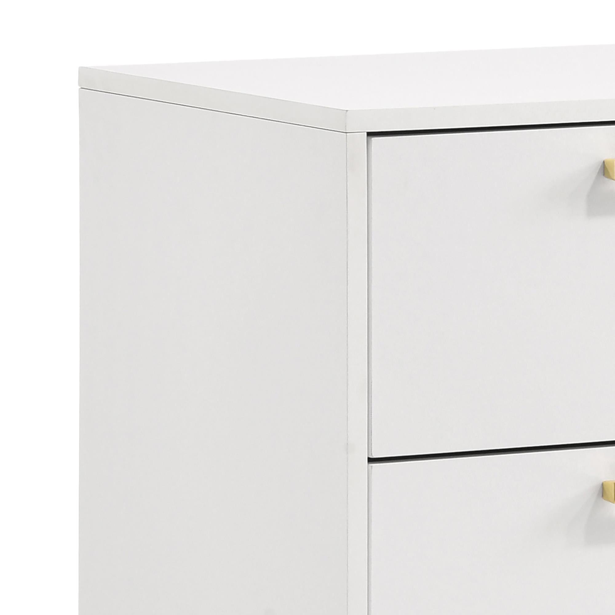 Pacific Landing Kendall 2-Drawer Nightstand in Gold and White