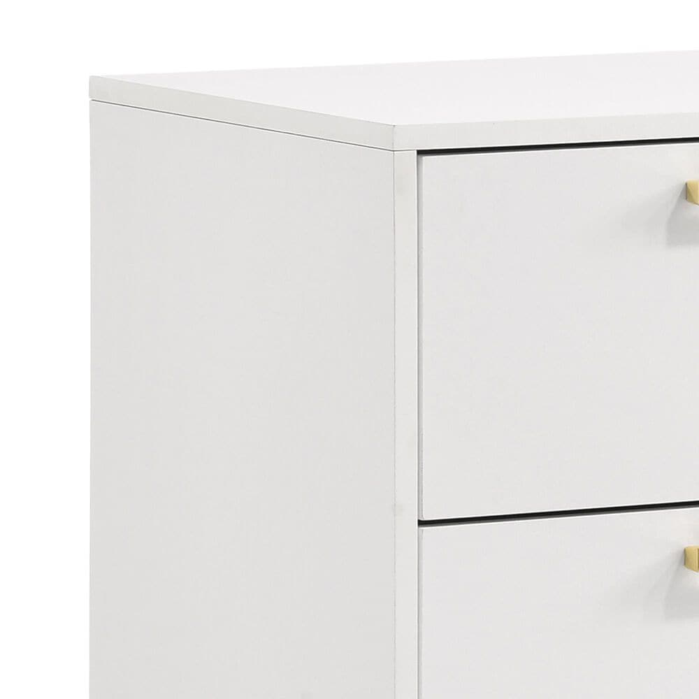 Pacific Landing Kendall 2-Drawer Nightstand in Gold and White, , large