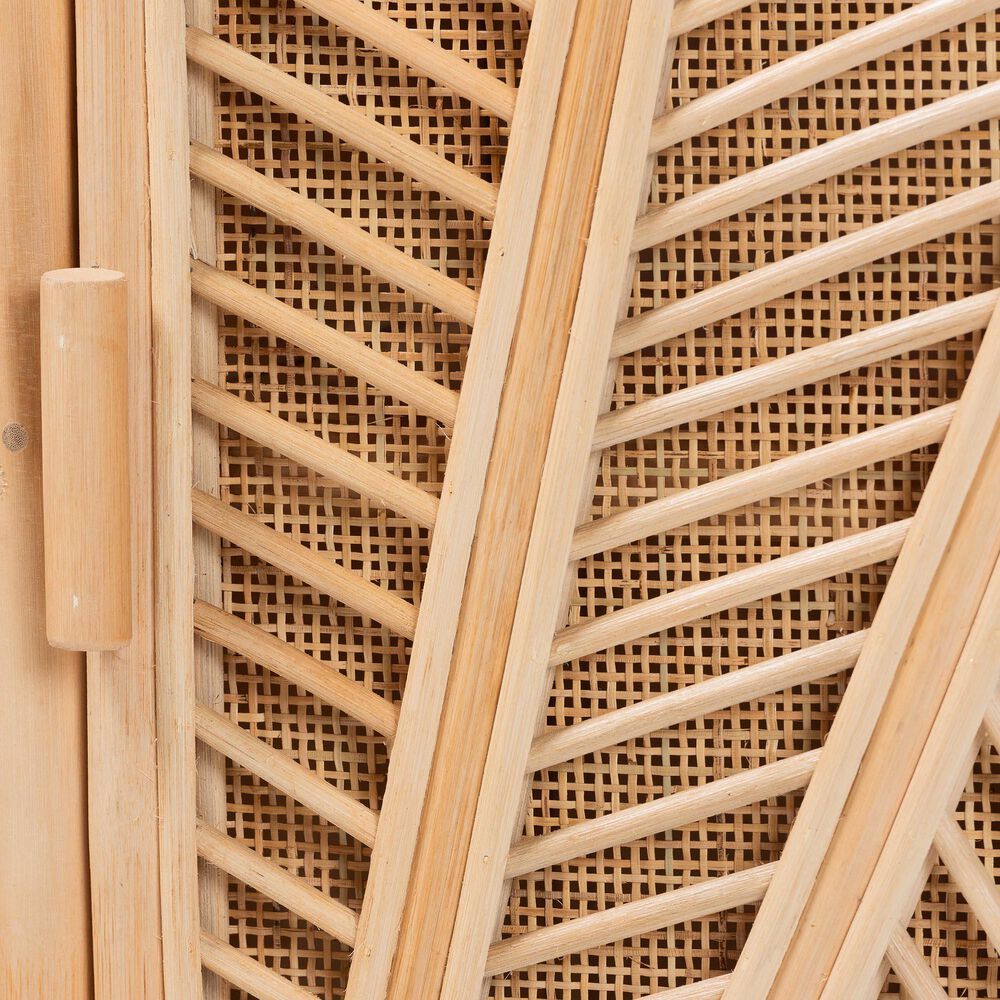 Baxton Studio Carabella 2-Door Rattan Storage Cabinet in Natural, , large