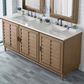 James Martin Vanities Portland 72" Double Bathroom Vanity in Whitewashed Walnut with 3 cm Eternal Jasmine Pearl Quartz Top and Rectangular Sinks, , large