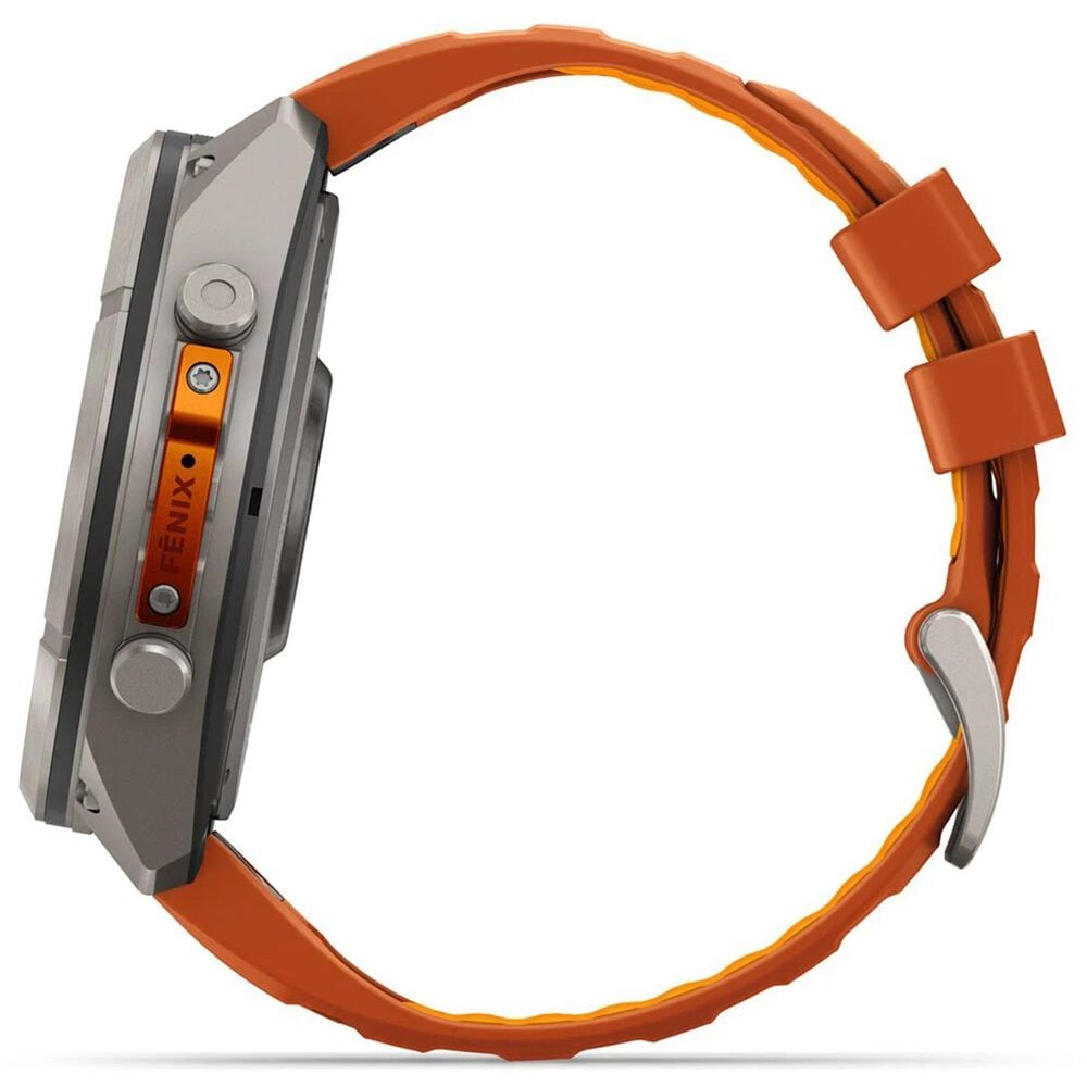 Garmin fenix 9 Pro inReach Smartwatch 51mm Titanium with Autumn Orange and Spark Orange Silicone Band, , large