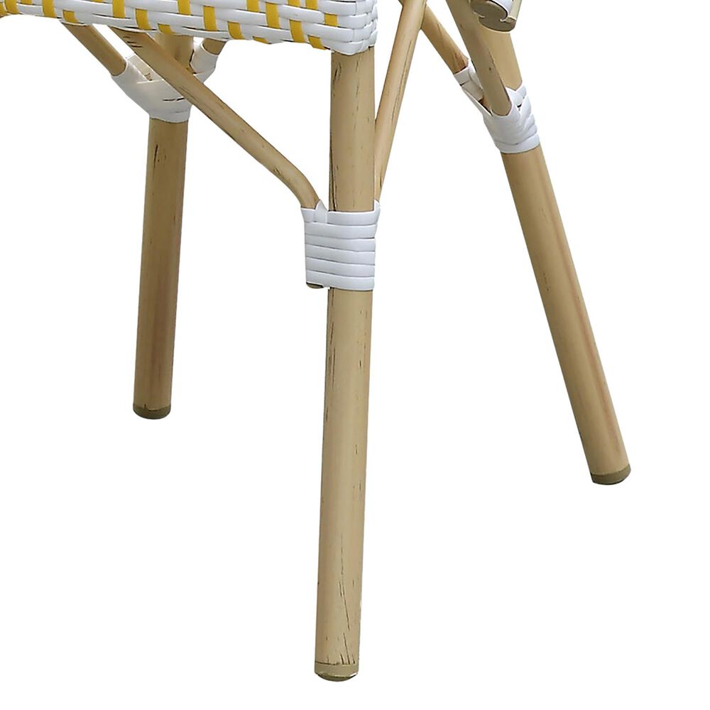 Furniture of America Toby Patio Side Chair in Yellow/White &#40;Set of 2&#41;, , large