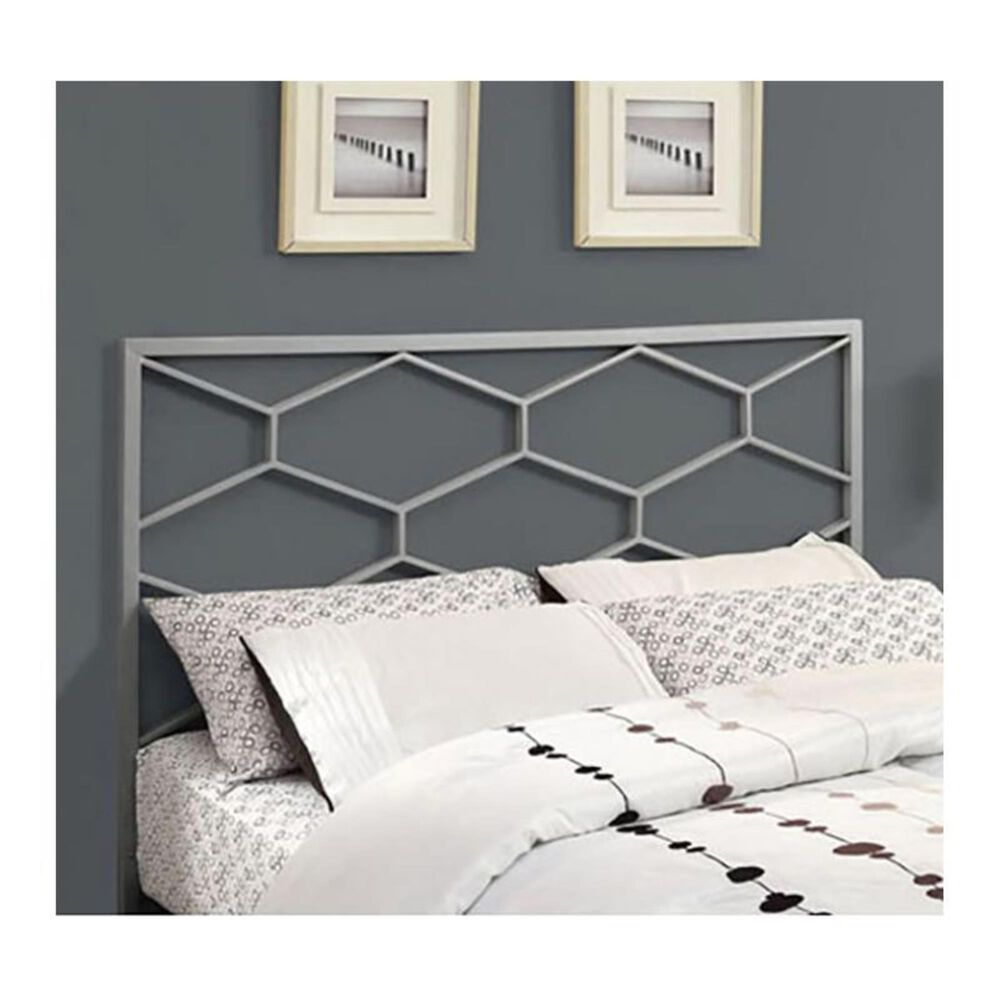 Monarch Specialties Queen/Full Headboard Only in Silver, , large