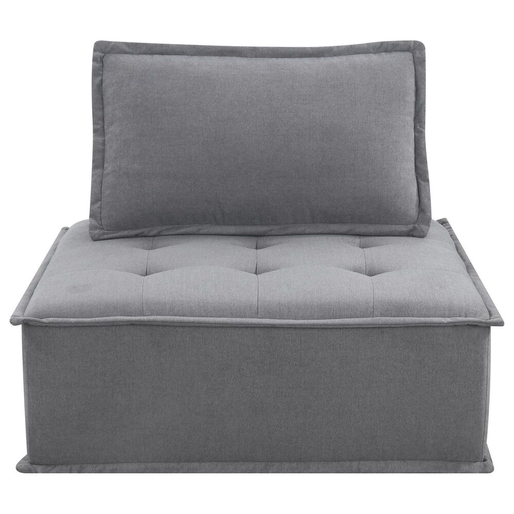 Elements International Paxton 4-Piece Armless Modular Sectional in Charcoal, , large