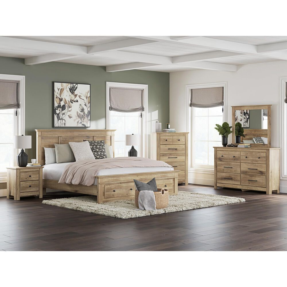 Ashley Makidern 2-Piece King Storage Bedroom Set with Two Drawers in Natural Brown, , large
