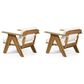 Hearth and Haven Outdoor Club Chair with Beige Cushion in Teak (Set of 2), , large