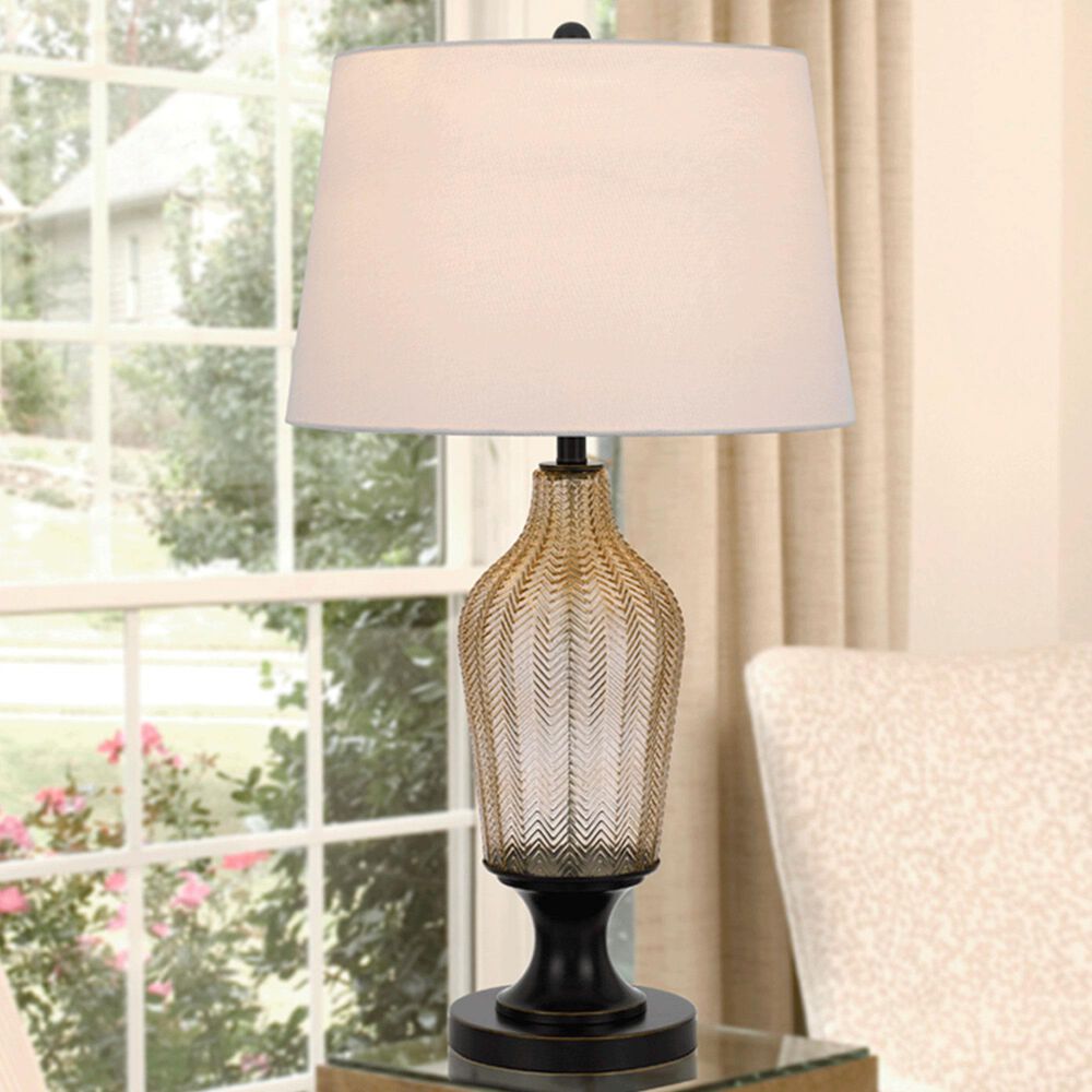 Cal Lighting Fluted Table Lamp in Smoked and Dark Bronze, , large