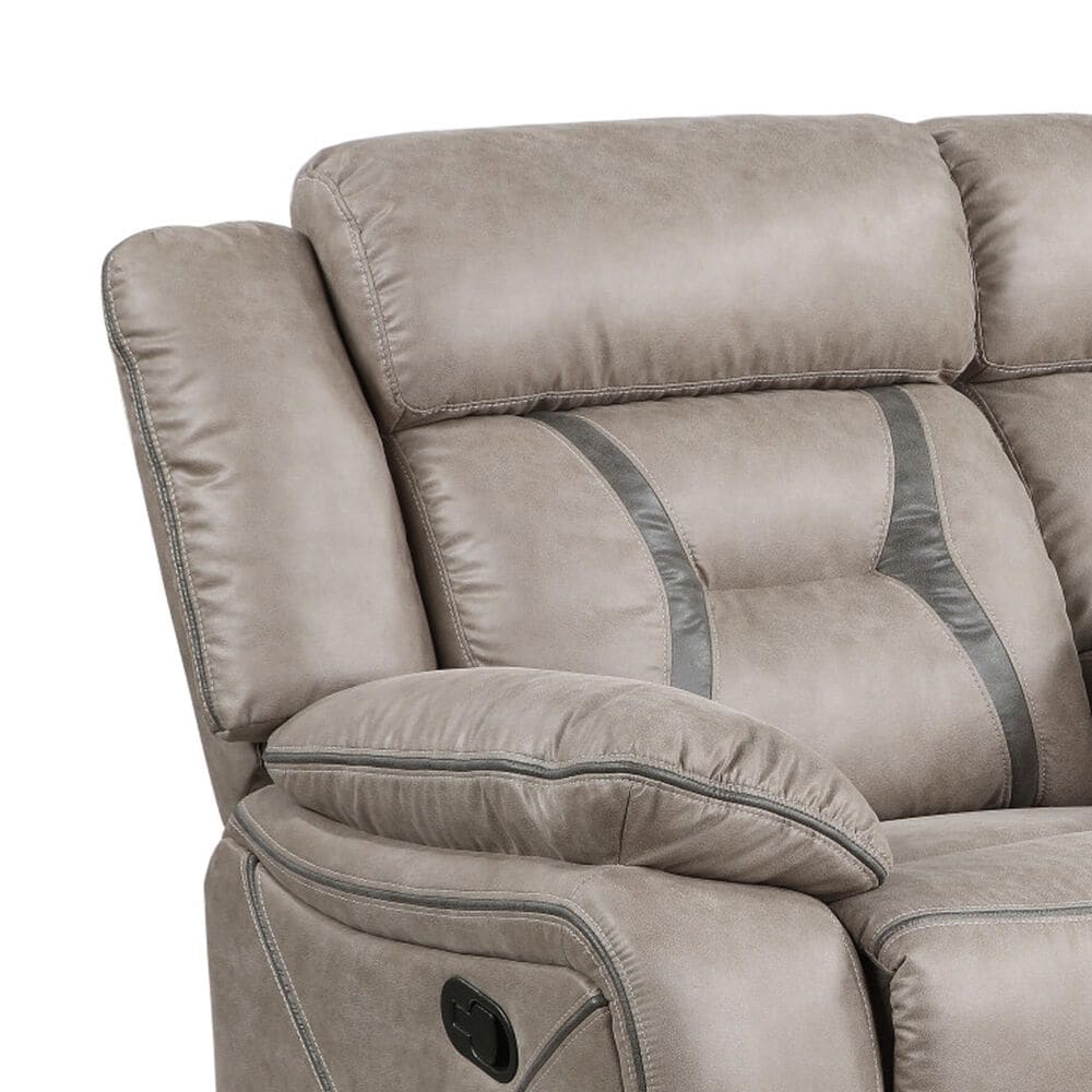 Steve Silver Tyson Manual Reclining Glider Console Loveseat in Grey, , large