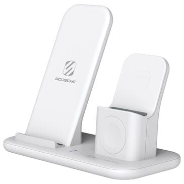 Scosche Base3 3-In-1 Wireless Charging Dock in White, , large