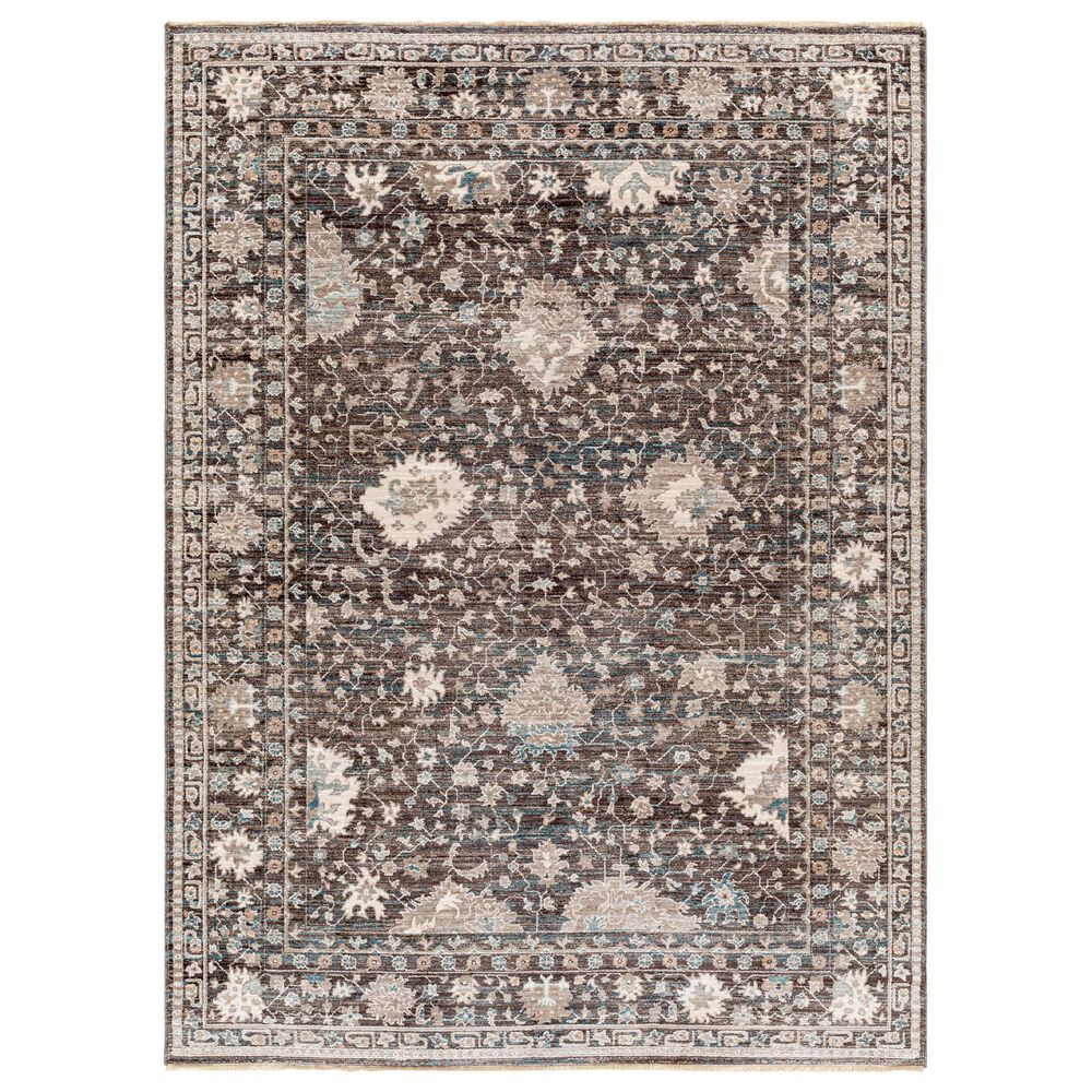 Surya Carlisle 5&#39;3&quot; Round Dark Brown, Ivory, Light Sage, Dusty Pink, Pale Blue and Olive Area Rug, , large