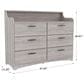 Furniture of America Kingsley 6-Drawer Dresser in Coastal White, , large