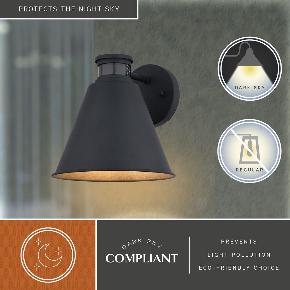 Vaxcel Smith 1-Light Outdoor Motion Sensor Wall Sconce in Textured Black, , large