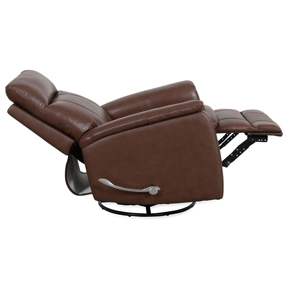 Oxford Furniture Leather Swivel Glider Recliner in Madrid Pecan, , large