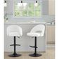 LumiSource Renee Adjustable Swivel Bar Stool with Cream Fabric Upholstery in Black (Set of 2), , large