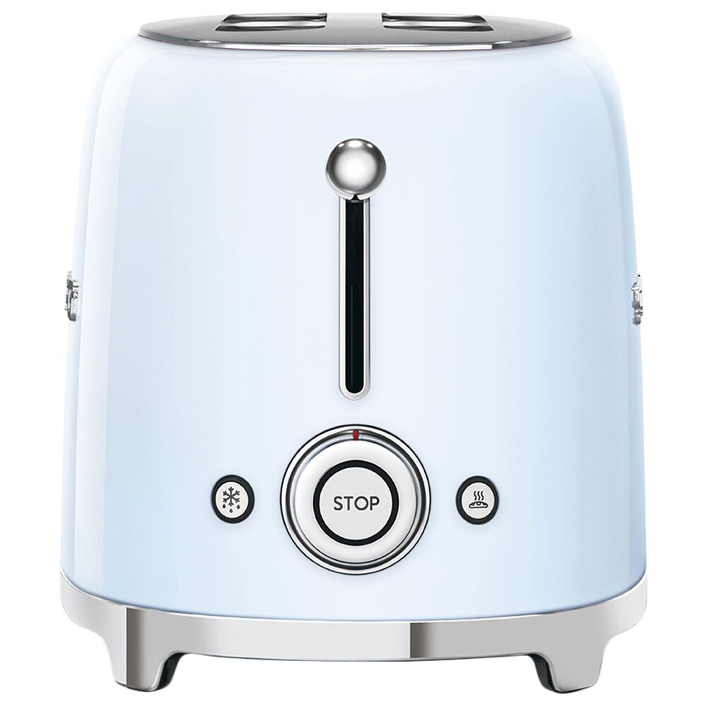 Smeg 2-Slice Retro Style Toaster in Pastel Blue and Stainless Steel, , large