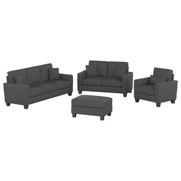 Bush Stockton 4-Piece Living Room Set in Charcoal Gray, , large