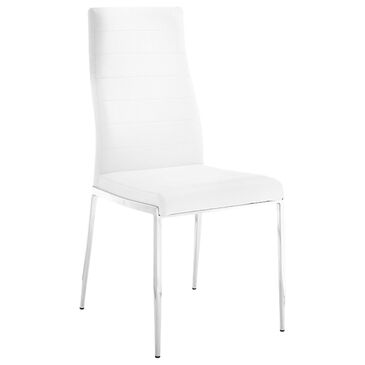 Casablanca Firenze Dining Chair with White Cushion in Stainless Steel, , large