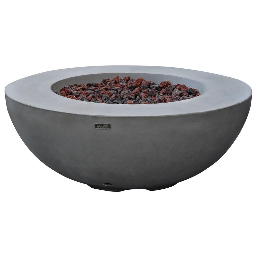 Elementi Fire Lunar Round Natural Gas Bowl Fire Table in Gray, , large