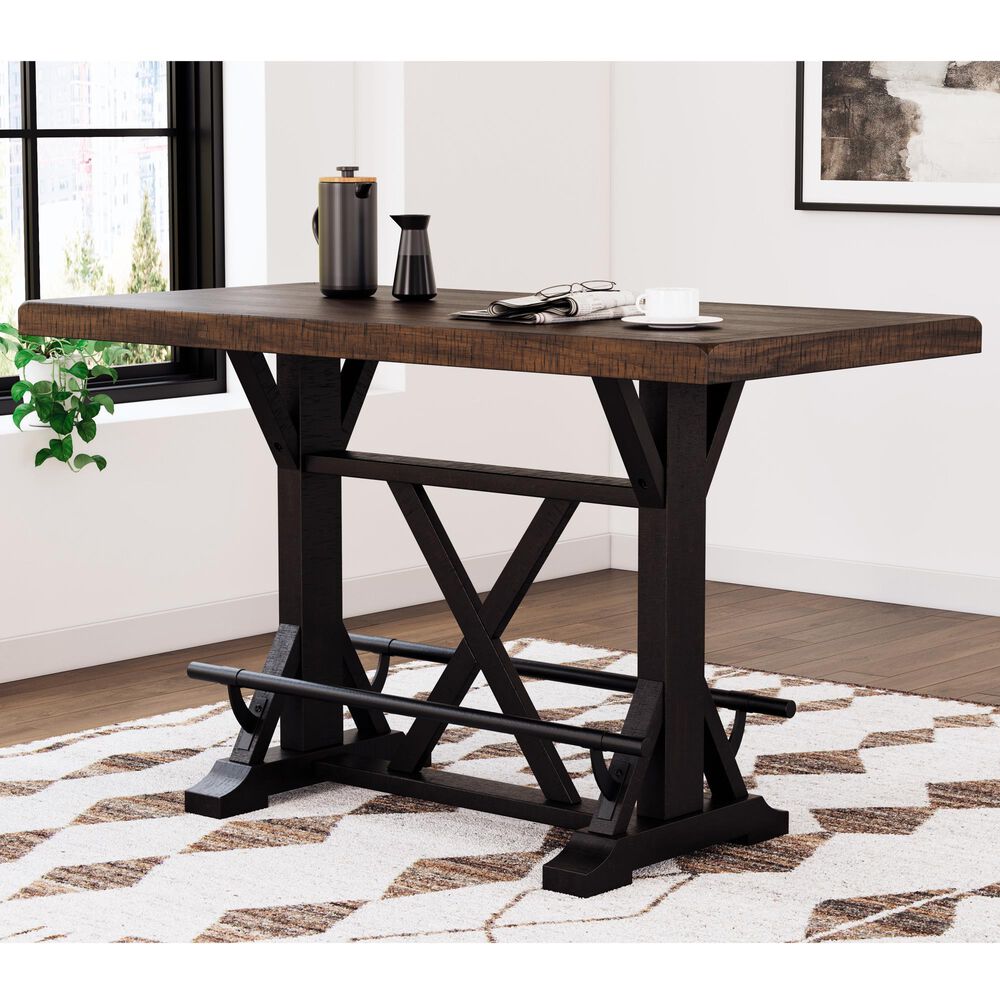 Ashley Valebeck Counter Height Table in Black and Brown - Table Only, , large