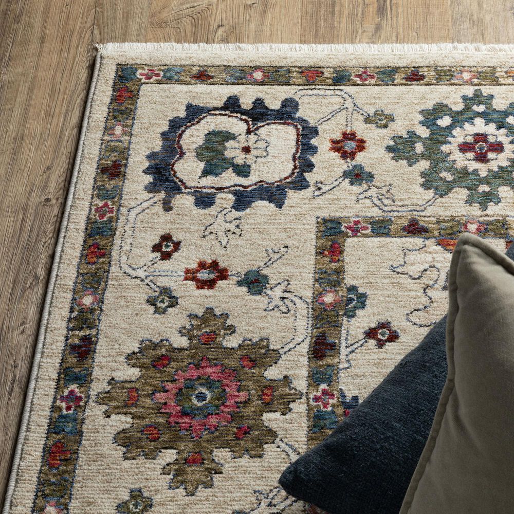 Oriental Weavers Hastings HA01W 2&#39;3&quot; x 7&#39;6&quot; Ivory Runner, , large