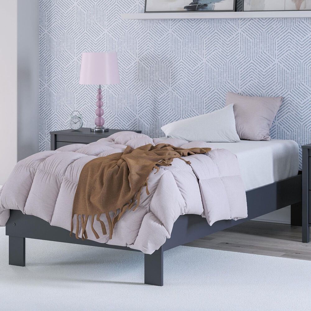Ashley Simmenfort Twin Platform Bed in Navy Blue, , large