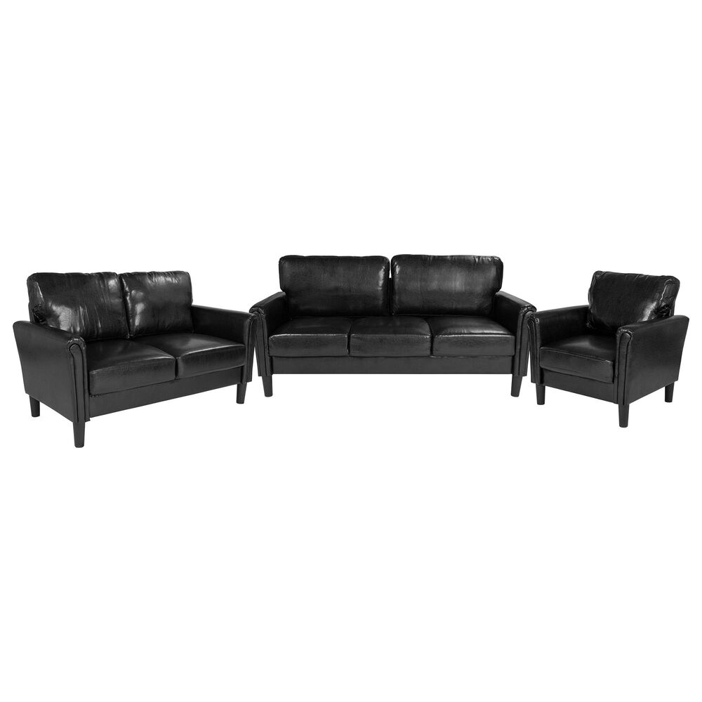 Flash Furniture Bari 3-Piece Living Room Set in Black, , large