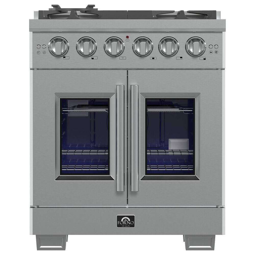 Forno Capriasca 30" Freestanding French Door Gas Range in Stainless Steel, , large