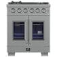 Forno Capriasca 30" Freestanding French Door Gas Range in Stainless Steel, , large