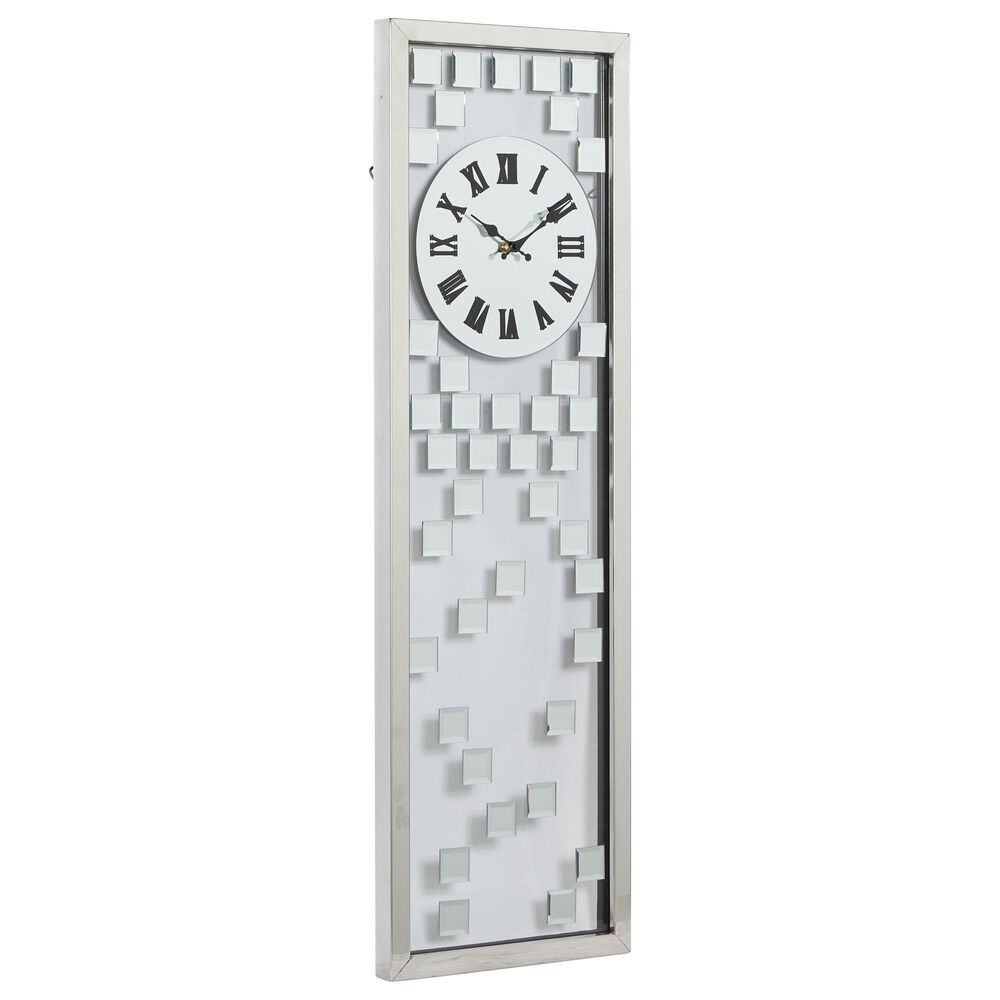 Maple and Jade 42" x 13" Wall Clock in Silver, , large