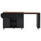 HOMLUX 86" Kitchen Island with Extendable Dining Table in Black, , large