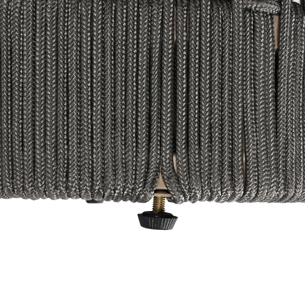Hearth and Haven 2-Piece Outdoor Coffee Table and Side Table Set with Woven Rope Design in Grey and Teak, , large