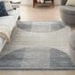Nourison Astra Machine Washable ASW03 6"7" x 9" Ivory and Blue Area Rug, , large