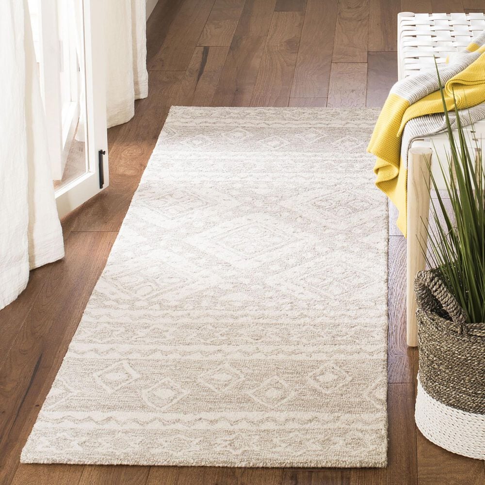 Safavieh Micro-Loop Southwestern 2&#39;3&quot; x 13&#39; Beige and Ivory Runner, , large